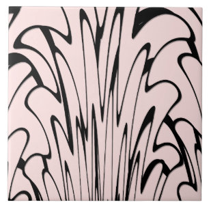 Where Art Meets Thought Black and Pink Ceramic Tile