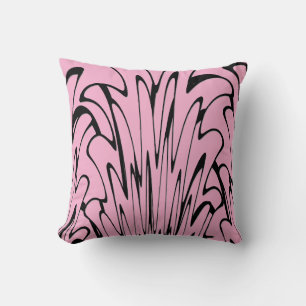 Where Art Meets Thought Black and Pink Cushion