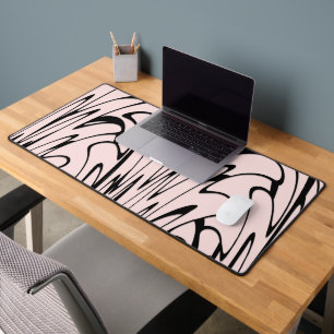 Where Art Meets Thought Black and Pink  Desk Mat