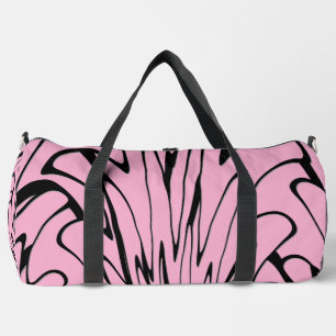 Where Art Meets Thought Black and Pink Duffle Bag