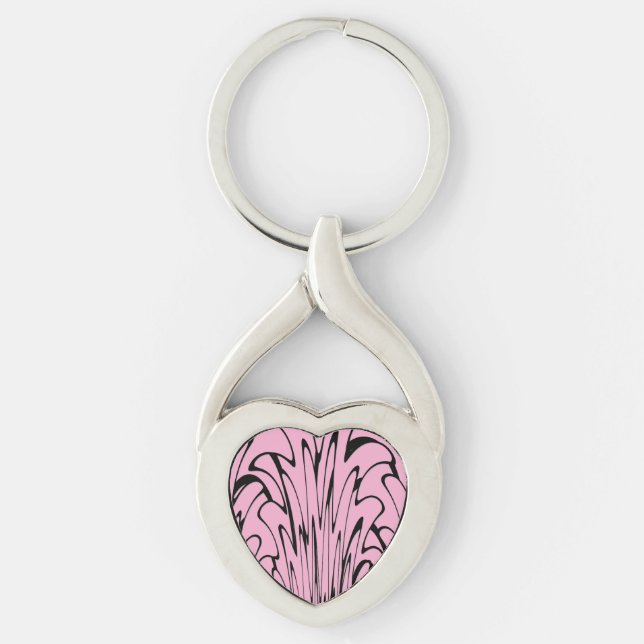Where Art Meets Thought Black and Pink  Key Ring (Front)