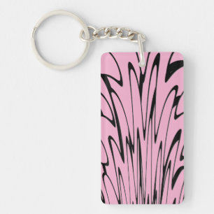 Where Art Meets Thought Black and Pink Key Ring