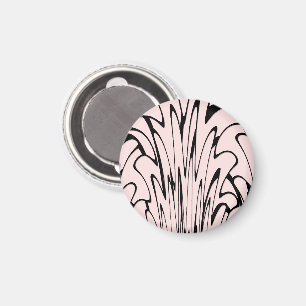 Where Art Meets Thought Black and Pink Magnet