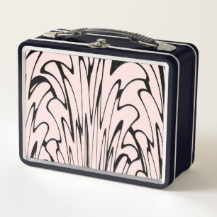 Where Art Meets Thought Black and Pink Metal Lunch Box