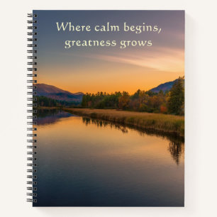 Where Calm Begins Mountain Lake  Notebook