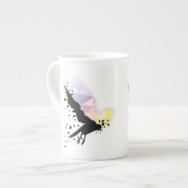 “Where darkness ends, hope begins.” Bone China Mug (Front Left)