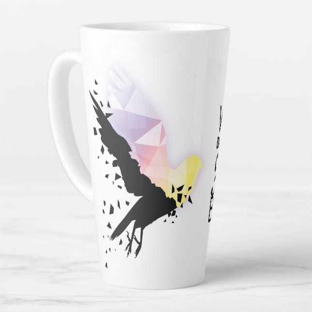 “Where darkness ends, hope begins.” Latte Mug (Left Angle)