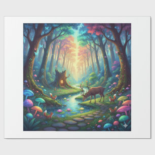 Where Deer Dream and Mushrooms Glows Wrapping Paper