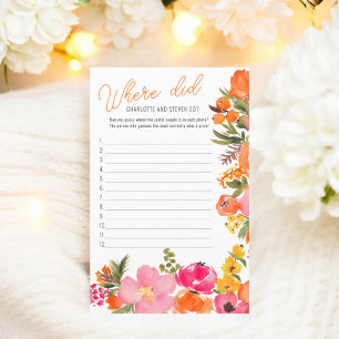 Where did they go bold flowers bridal shower game