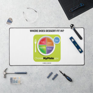 Where Does Dessert Fit In? MyPlate Humour Desk Mat