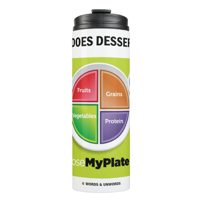 Where Does Dessert Fit In? MyPlate Humour Thermal Tumbler (Front)