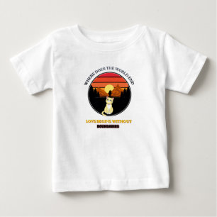 Where Does The World End Cute Cat Retro Sunset T Baby T-Shirt
