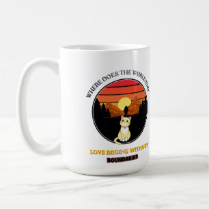 Where Does The World End Cute Cat Retro Sunset T Coffee Mug
