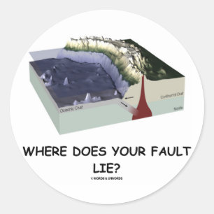 Where Does Your Fault Lie? (Geology Humour) Classic Round Sticker