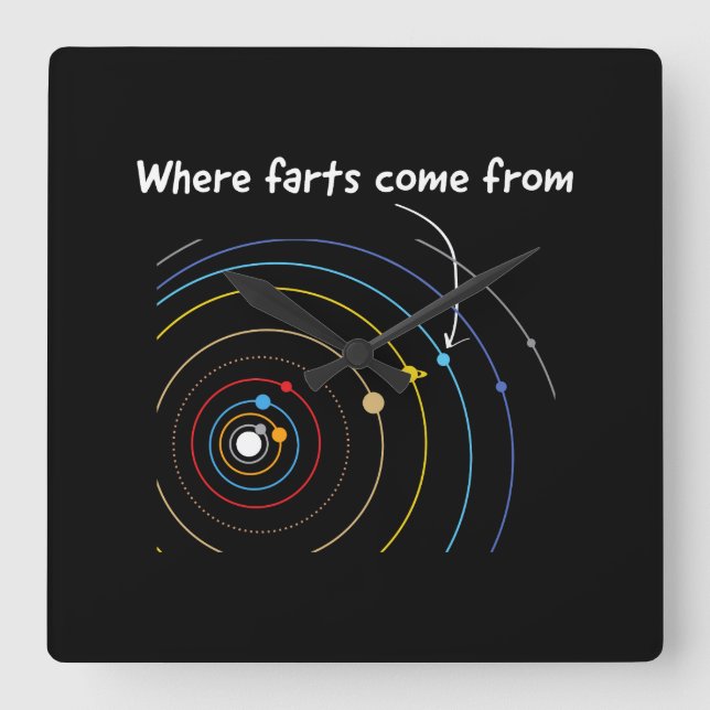 Where Farts Come From Square Wall Clock (Front)