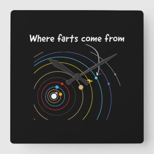 Where Farts Come From Square Wall Clock