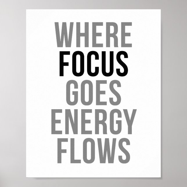 Where Focus Goes Energy Flows Poster (Front)