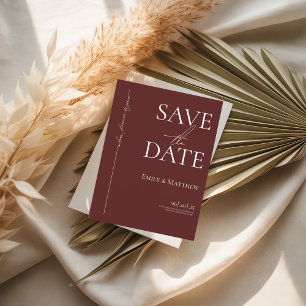 Where Forever Begins Burgundy Save The Date Announcement Postcard