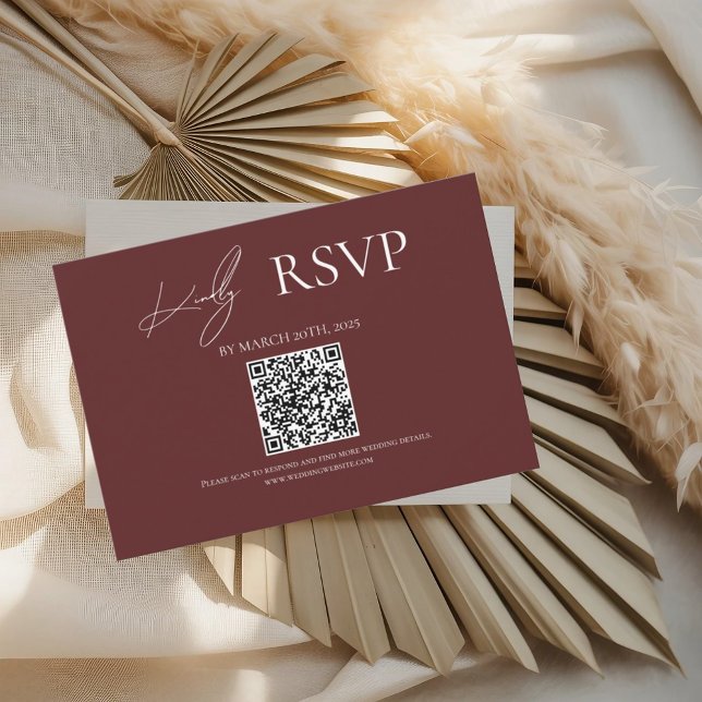 Where Forever Begins Burgundy Wedding RSVP Cards (Creator Uploaded)