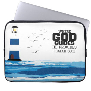 Where God Guides He Provides Laptop Case