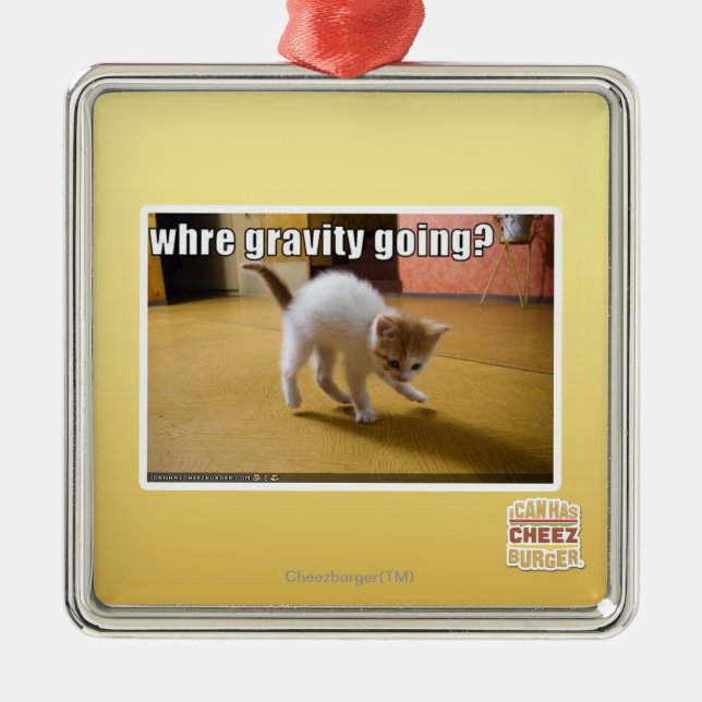 Where gravity going? metal ornament (Front)