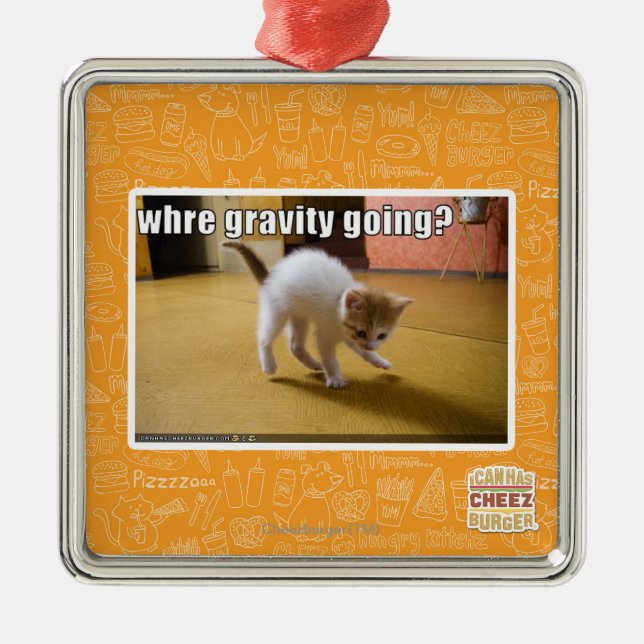 Where gravity going? metal ornament (Front)
