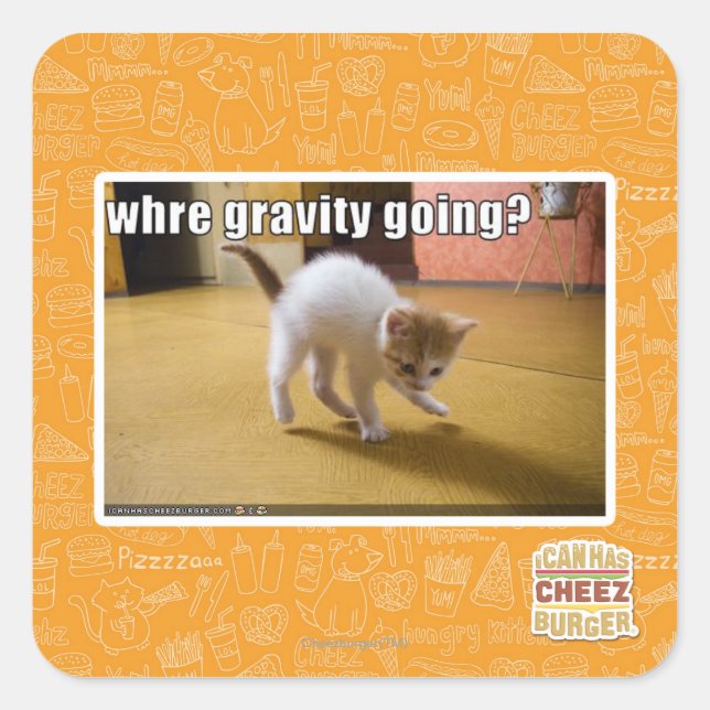 Where gravity going? square sticker (Front)