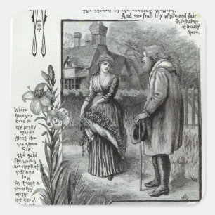 Where have you been to my pretty maid? square sticker