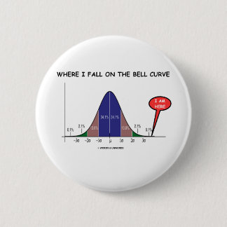 Where I Fall On The Bell Curve I Am Here 6 Cm Round Badge