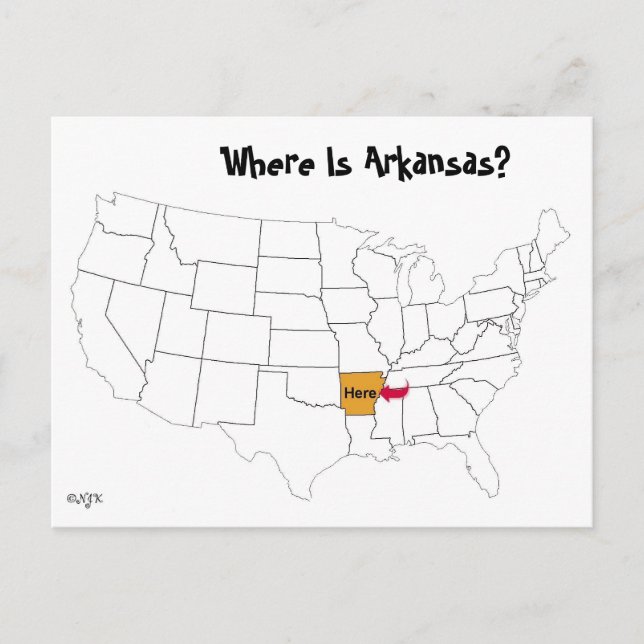 Where Is Arkansas? Postcard (Front)