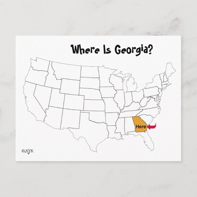 Where Is Georgia? Postcard (Front)