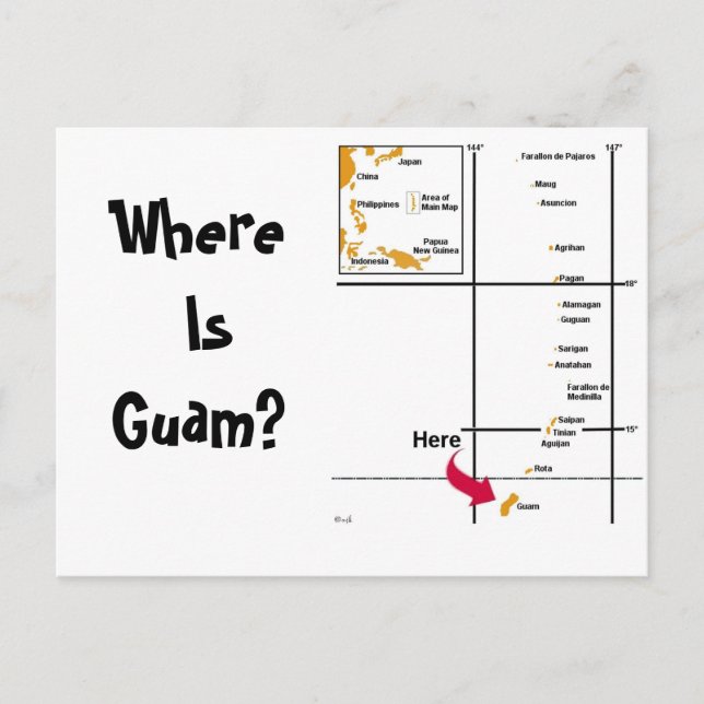 Where Is Guam? Postcard (Front)