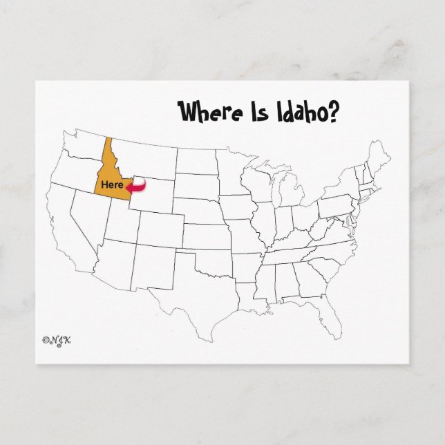 Where Is Idaho? Postcard (Front)