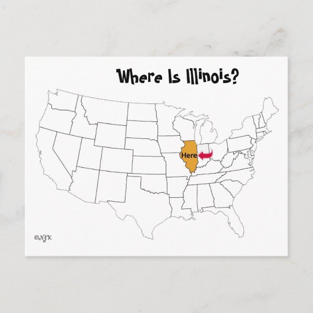 Where Is Illinois? Postcard (Front)