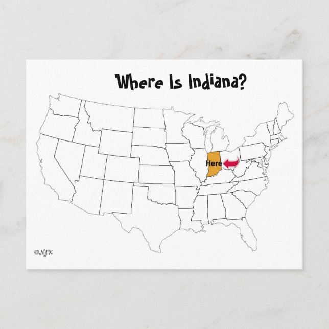 Where Is Indiana? Postcard (Front)