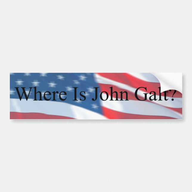 WHERE IS JOHN GALT-FLAG BUMPER STICKER (Front)