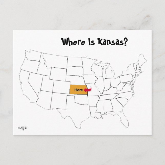 Where Is Kansas? Postcard (Front)