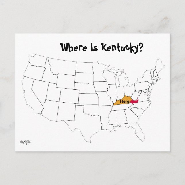 Where Is Kentucky? Postcard (Front)