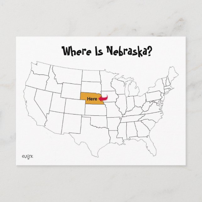 Where Is Nebraska? Postcard (Front)