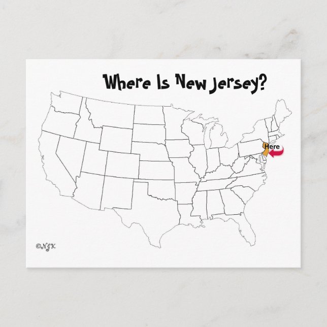 Where Is New Jersey? Postcard (Front)