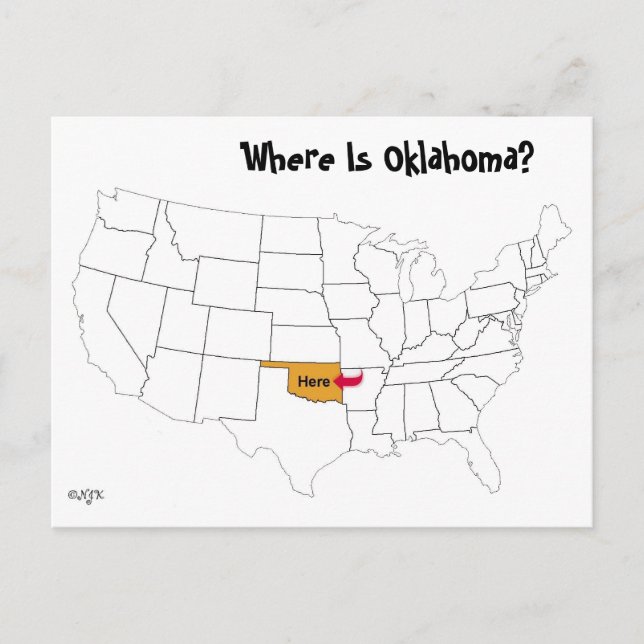 Where Is Oklahoma? Postcard (Front)