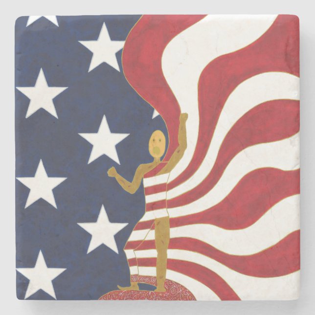 Where is Our American Splen - Marble Stone Coaster (Front)