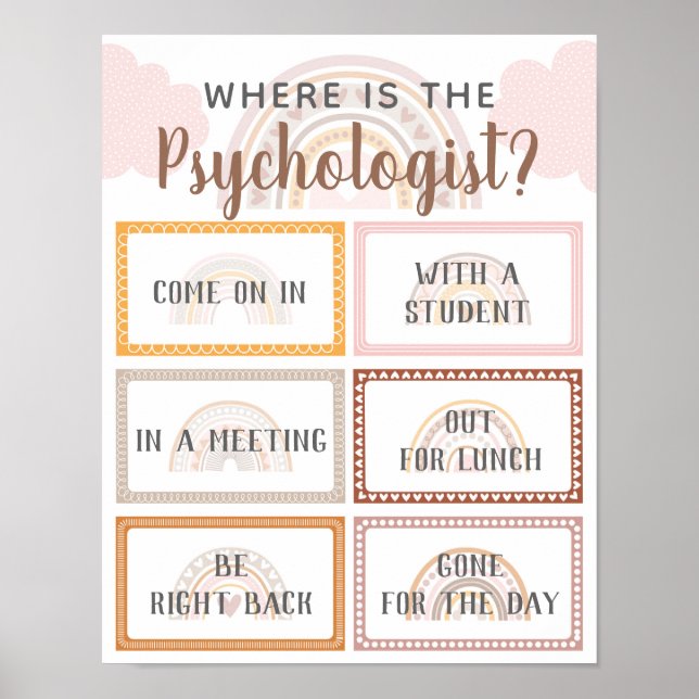 Where is Psychologist Office Door Sign Rainbow (Front)