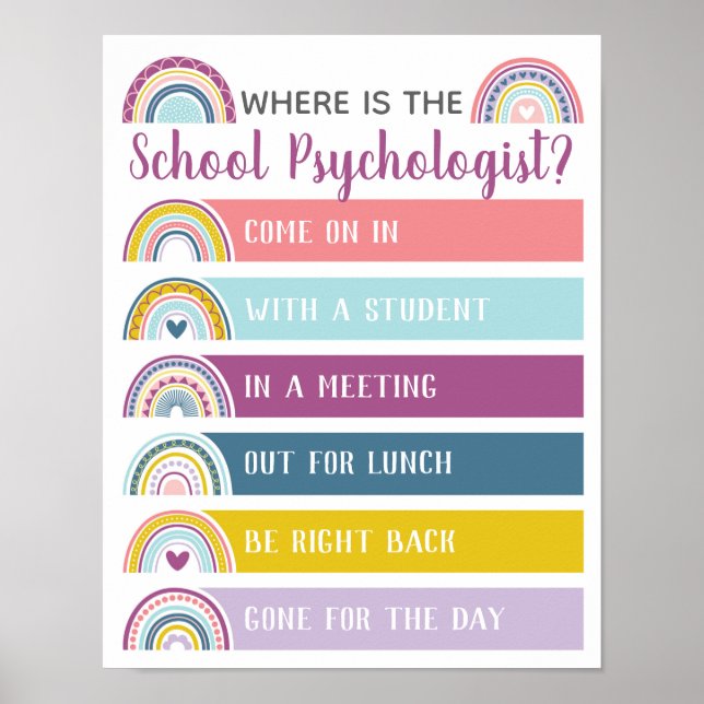 Where is Psychologist Office Door Sign Rainbow (Front)