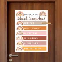 Where is School Counsellor Office Door Sign Rainbo