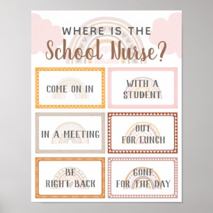 Where is School Nurse Office Door Sign Rainbow