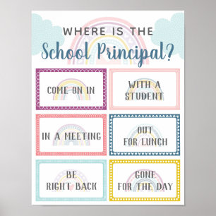 Where is School Principal Office Door Sign Rainbow
