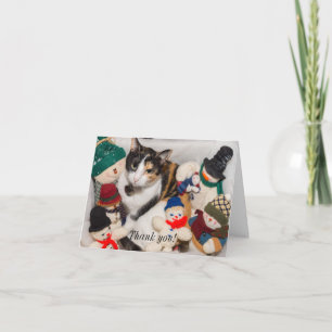 Where Is The Cat Christmas Thank You Card