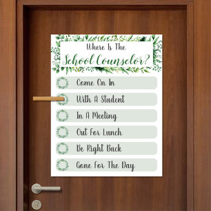 Where is the Counsellor Office Door Sign