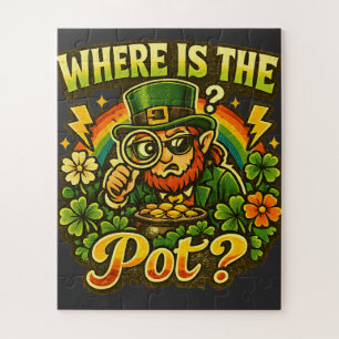Where Is The Pot Funny St Patrick’s Day – Lucky Po Jigsaw Puzzle